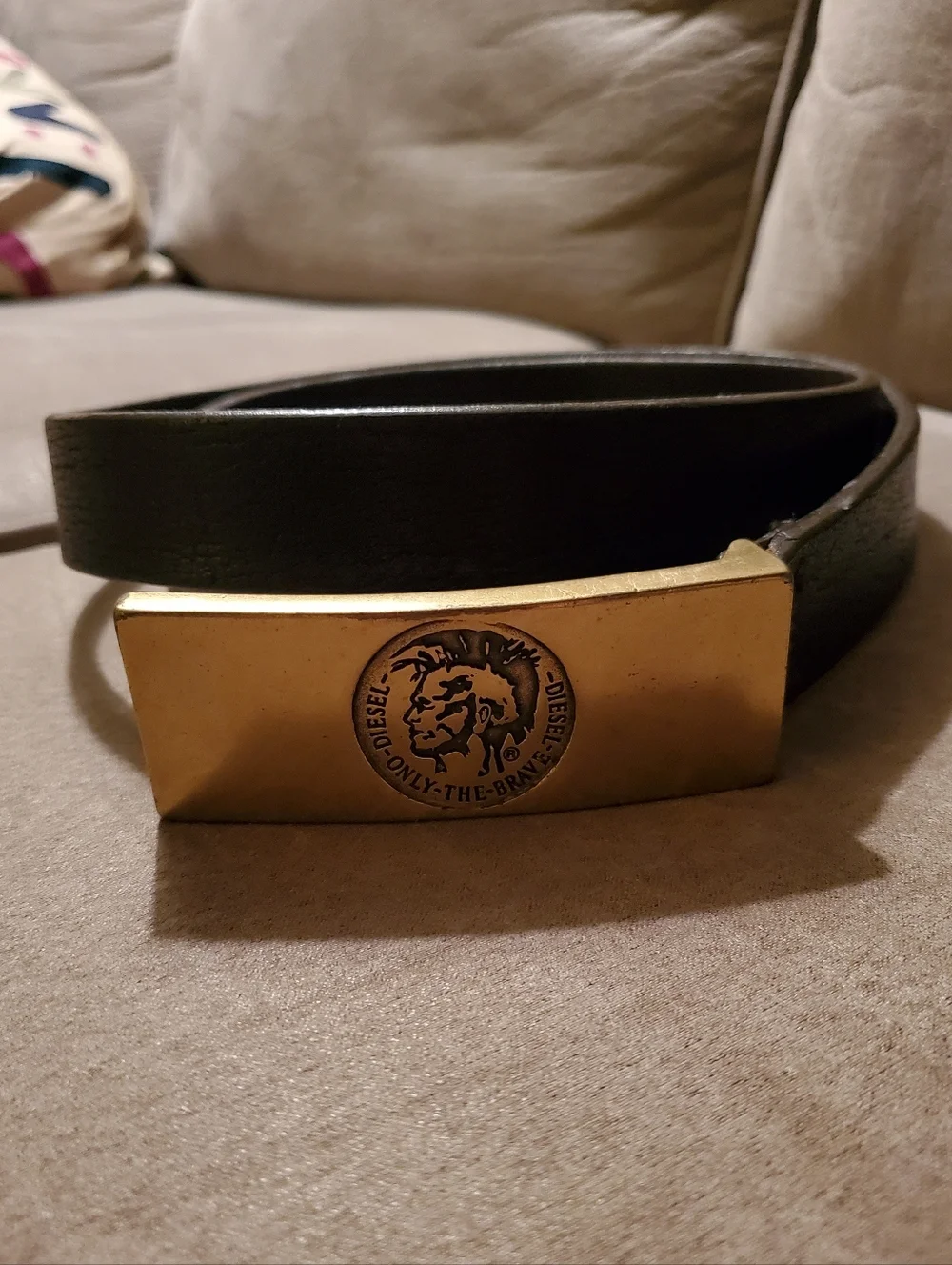 Diesel Only The Brave Espresso Color Italian Leather belt RARE Vintage EUC 90cm